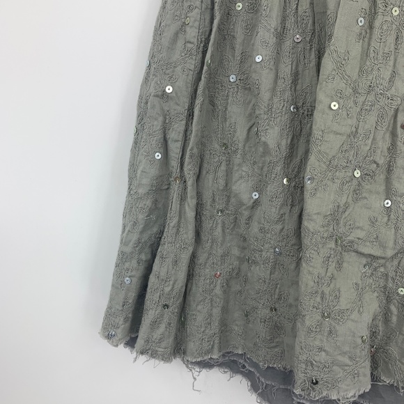 Fossil womens 4 skirt cotton sequins layered frayed hems romantic boho cottage - Picture 2 of 10